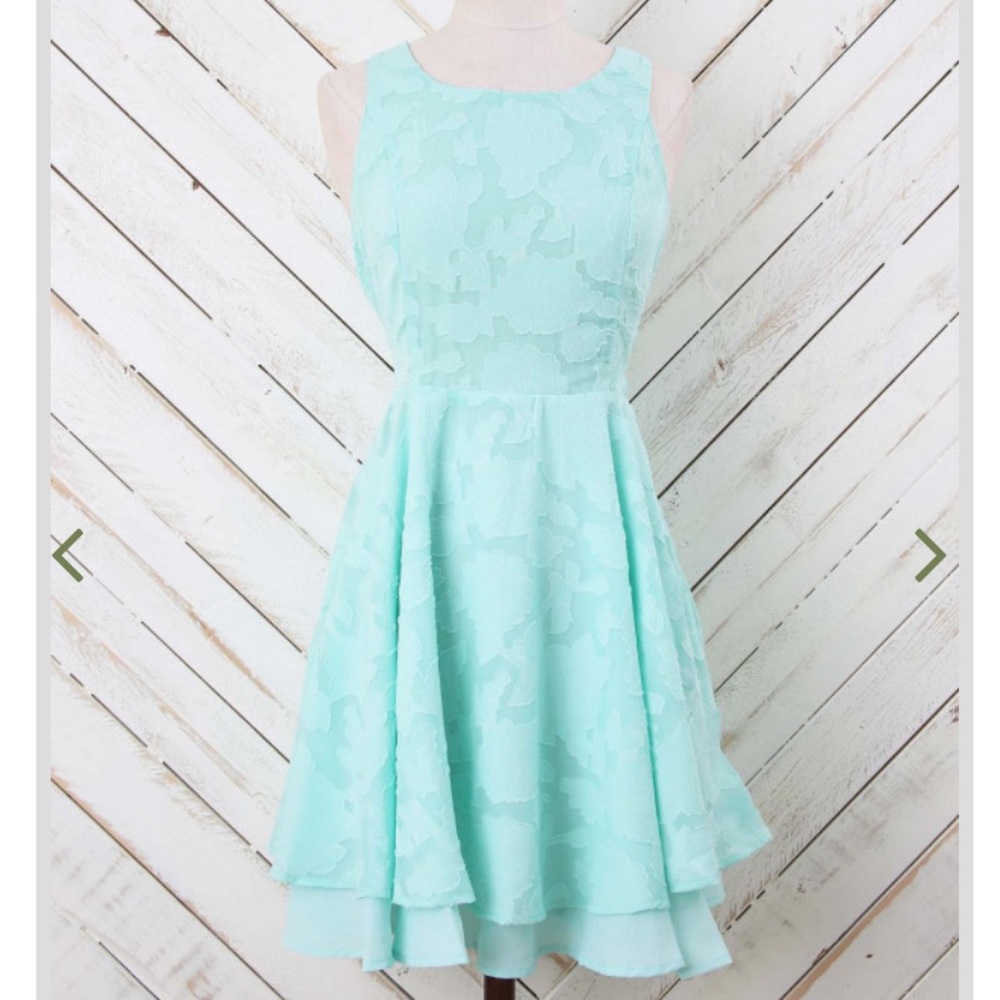Altar’d State Minty Dreams Floral Ruffle Dress
